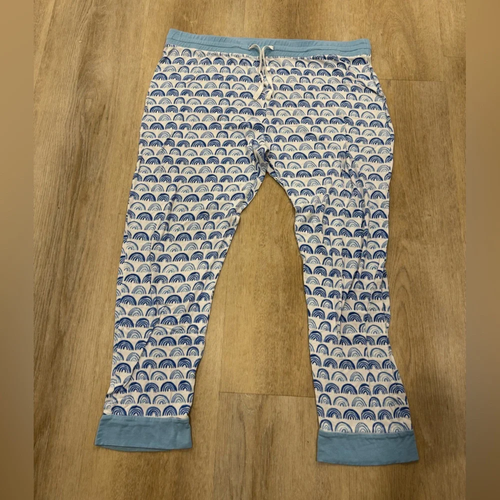 XXL Little Sleepies Blue Rainbows Women's Pajama Pants - Picture 2 of 4